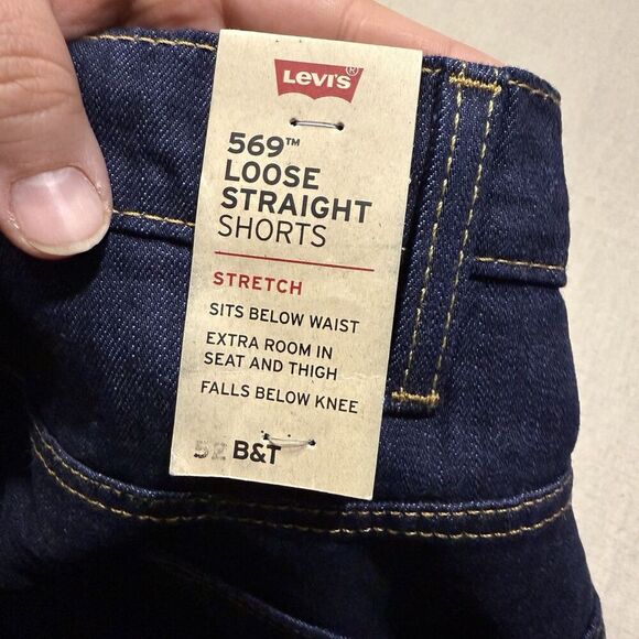 NWT Levis 569 Loose Straight Short Jeans Dark Blue Jorts Mens 52 Big & Tall - Picture 5 of 7